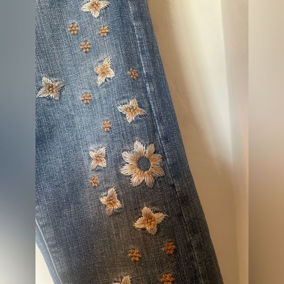 Anthropologie Pilcro and the Letterpress Size 26 Hyphen Fit Embroidered - Picture 2 of 14